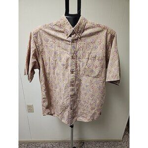 Orvis Button Down‎ Shirt Size Medium Tan Pattern